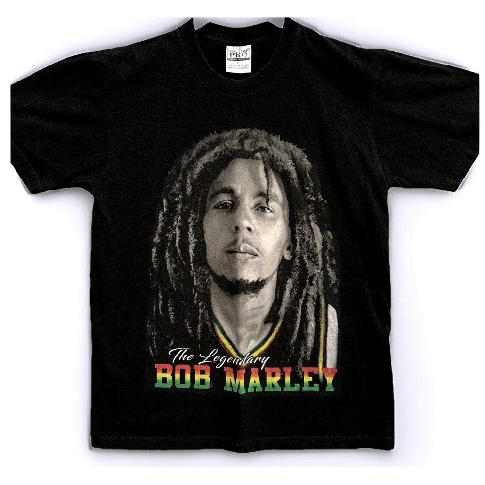 Vintage Bob Marley The LegendaryT-shirt Men's L Black All Time Pro Reggae